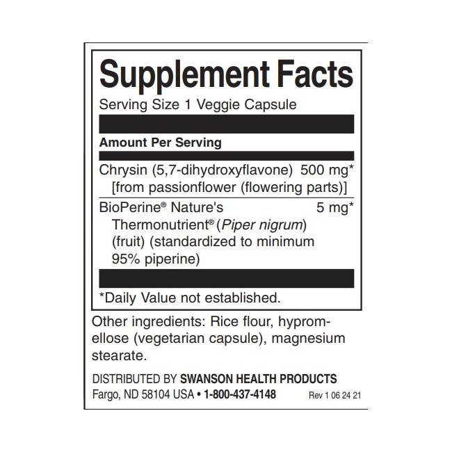 Chrysin | Cu extract de floarea pasiunei - 30 capsule