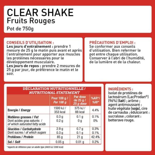 Clear Shake | Izolați apa cu proteine din zer - 750 de grame
