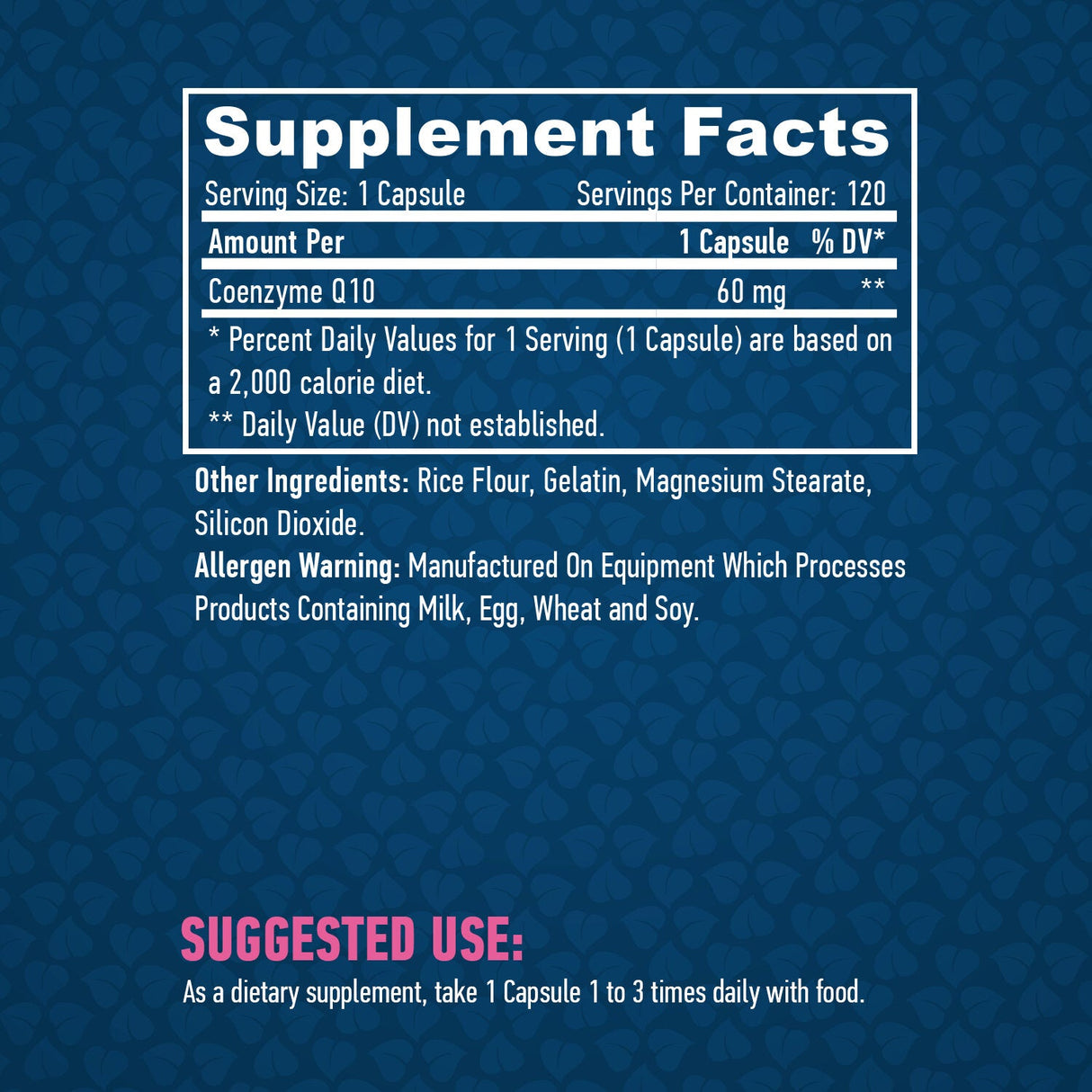 Co-Q10 60 mg. / 120 capsule.