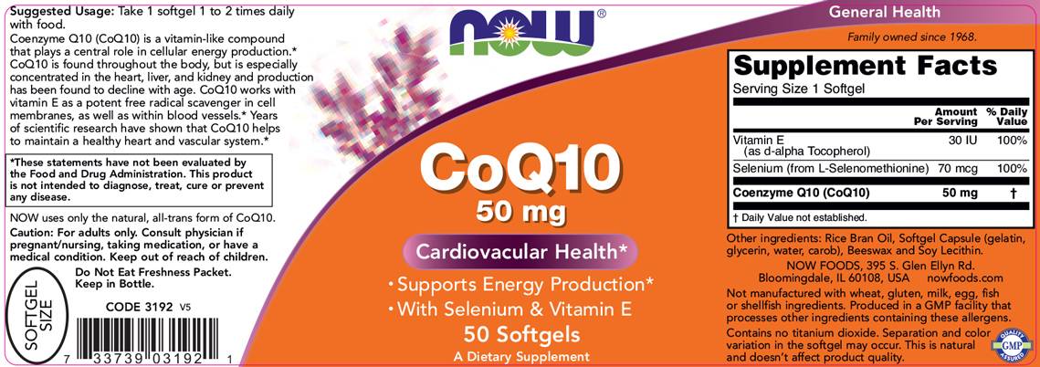 CoQ10 50 mg + Vitamina E - 50 capsule de gel