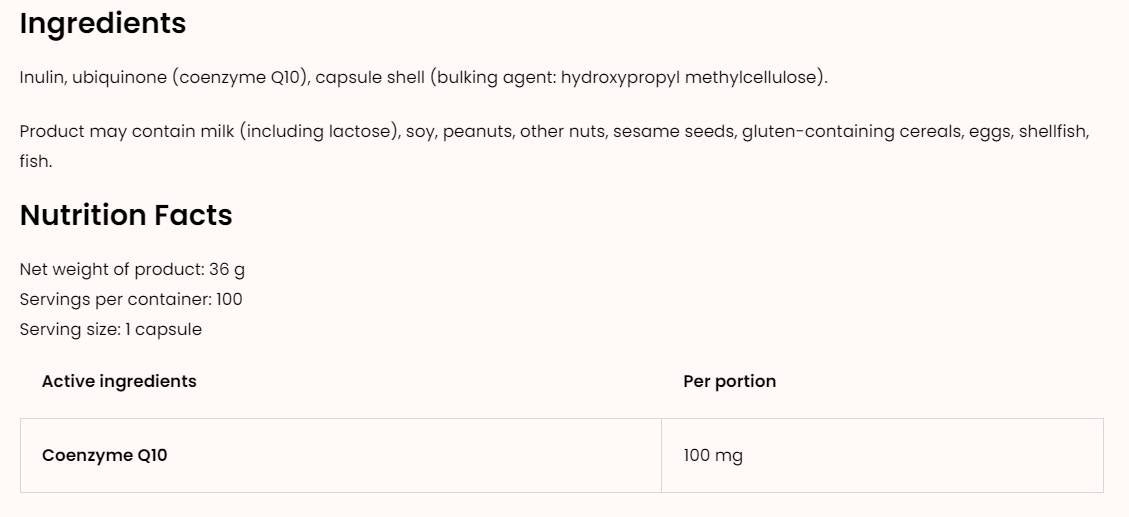 CoQ10 / Ubichinon 100 mg 100 capsule
