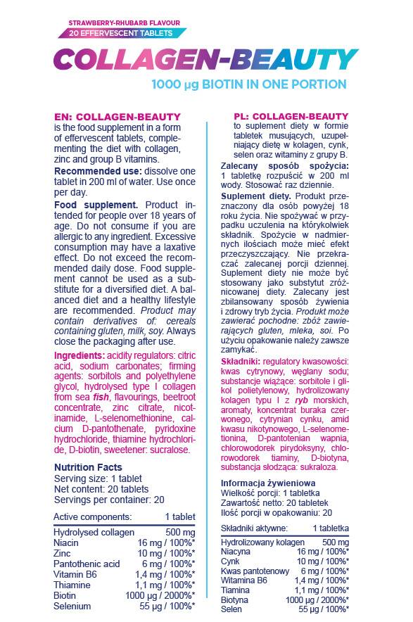 Colagen-Frumusețe | Colagen efervescent - 20 tablete solubile