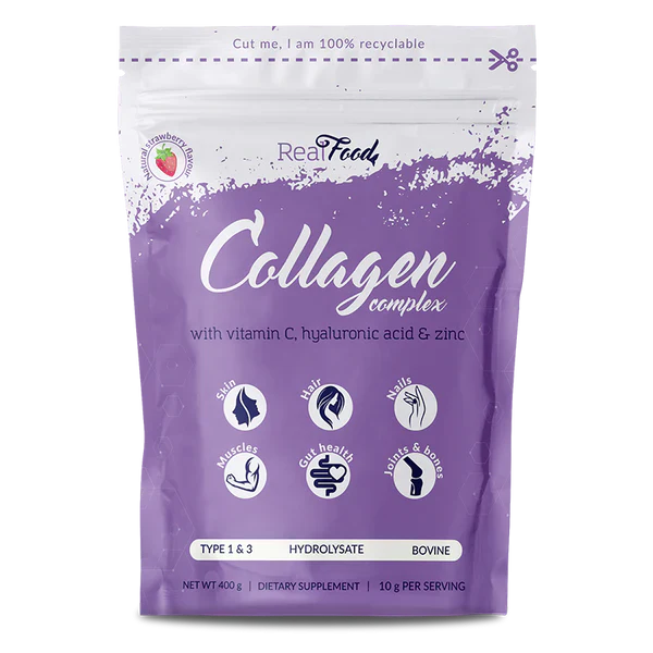 Complex de colagen cu acid hialuronic, vitamina C și zinc - 9400 g pe doză, 400 g (40 doze)