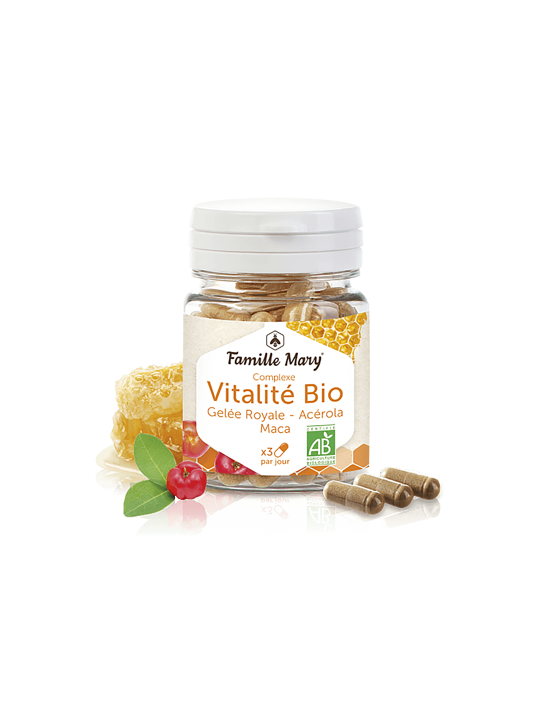 Vitalitate si energie - Complex Bio vital cu maca, laptisor de matca si acerola - Complexe vitalite Bio, 60 capsule
