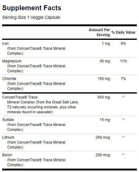 Complex ConcenTrace Trace Mineral - 60 capsule