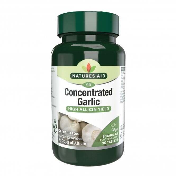 Usturoi concentrat cu alicina (Usturoi concentrat) 2000 mcg 90 tablete NaturesAid