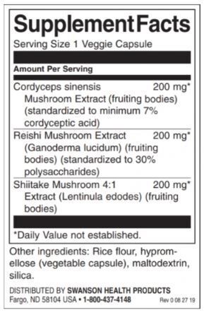 Complex Cordyceps cu ciuperci Reishi și Shiitake - 60 capsule