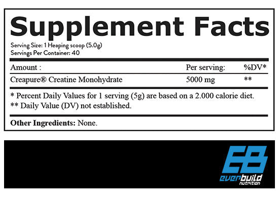 Creapure® Creatina Monohidrat 5000 MG (200 grame, 40 porții)