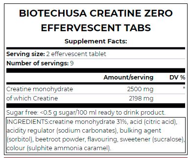 Tablete efervescente cu creatină zero / 18 tablete