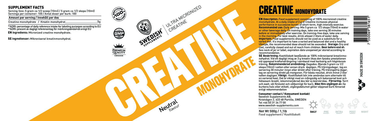 Creatina Monohidrat / Extra Micronizat - 500 grame