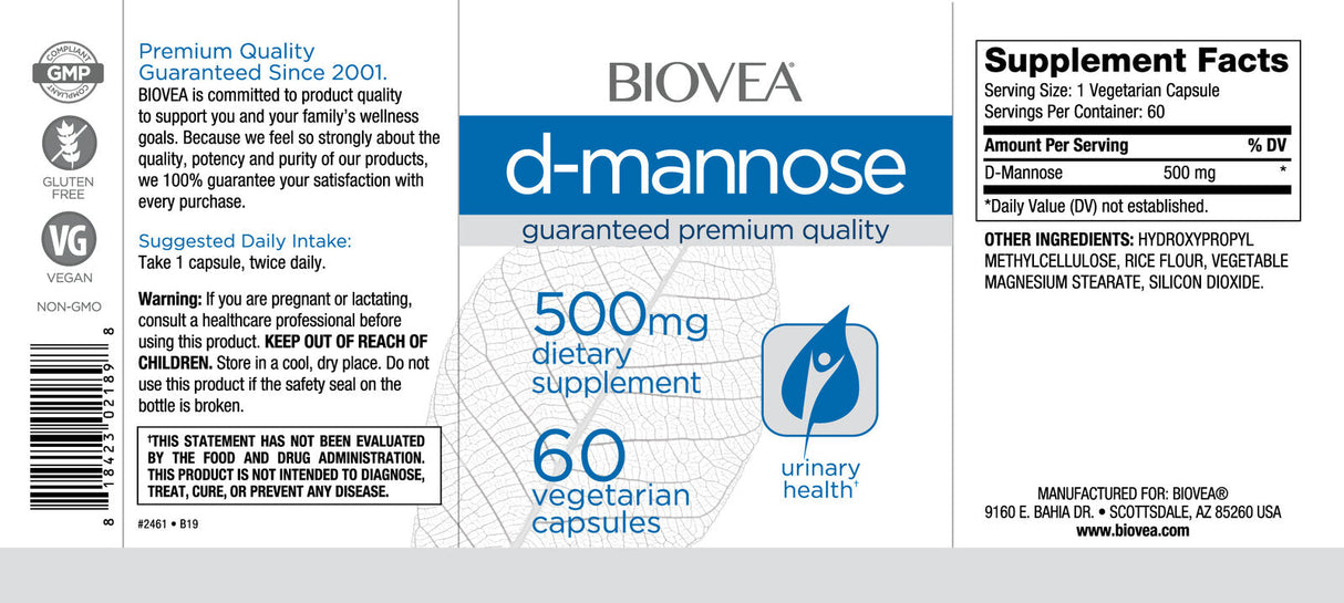 D-Manoză 500 mg / 60 Caps
