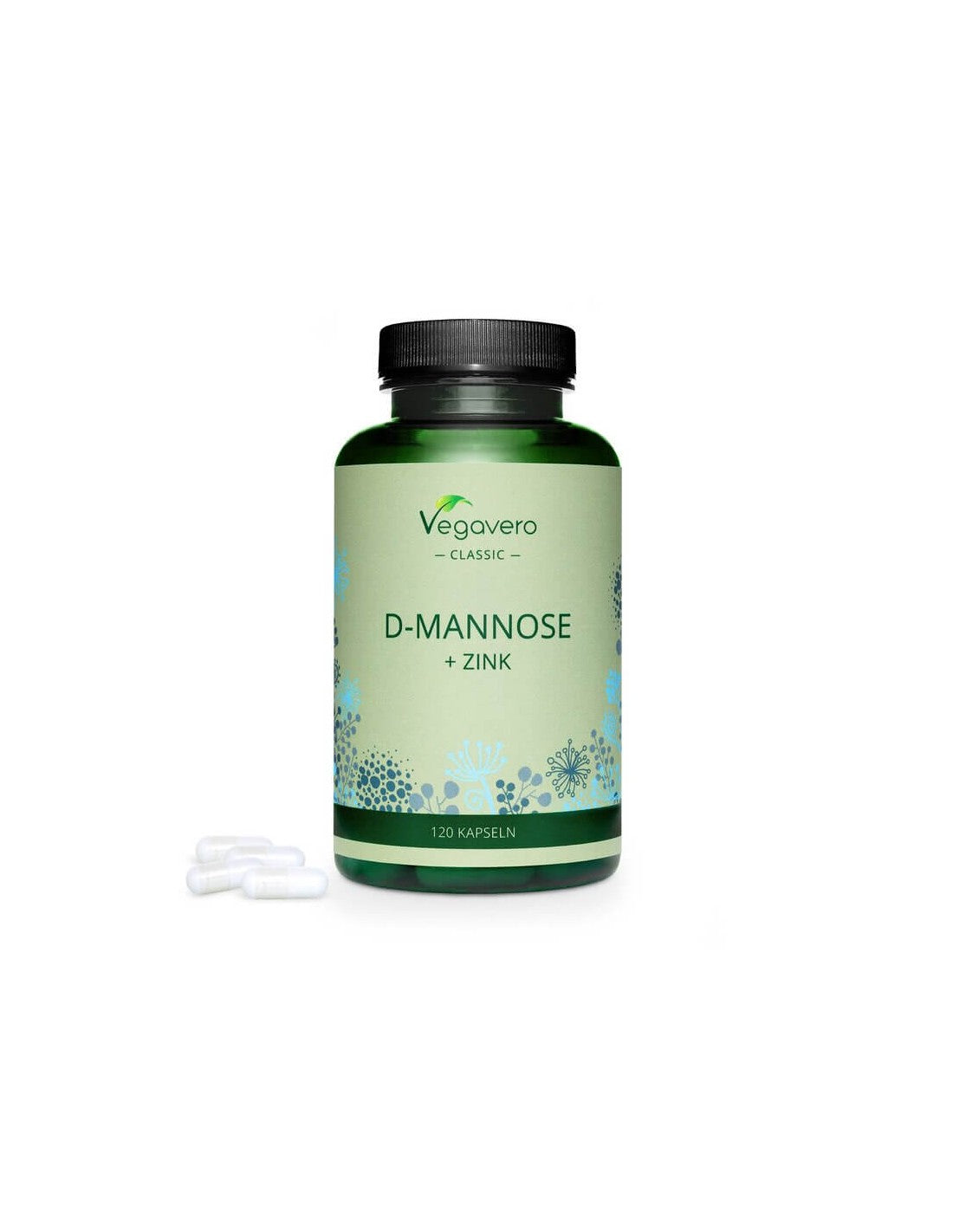 D-manoză + zinc/ D-manoză + zinc, 120 capsule, 100% Vegan Vegavero