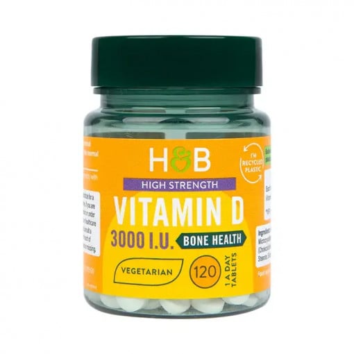 Vitamina D (Vitamina D 3000 UI) 75 mcg 120 comprimate HOLLAND & BARRETT