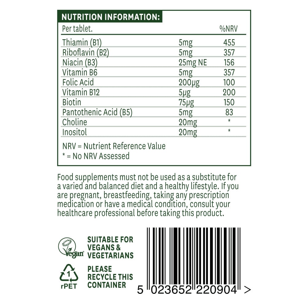 Complex de vitamina B (Complex de vitamina B) 90 tablete NaturesAid