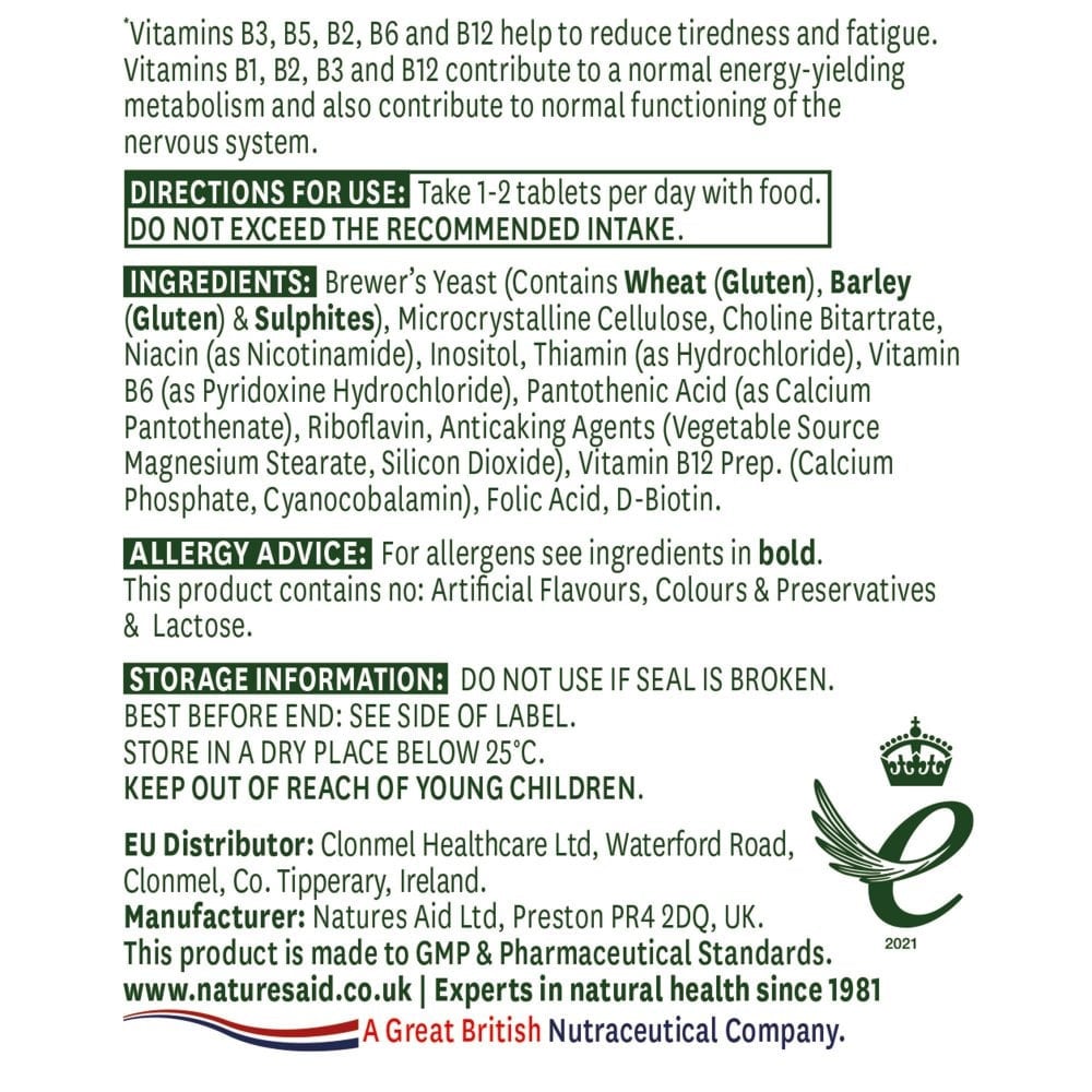 Complex de vitamina B (Complex de vitamina B) 90 tablete NaturesAid