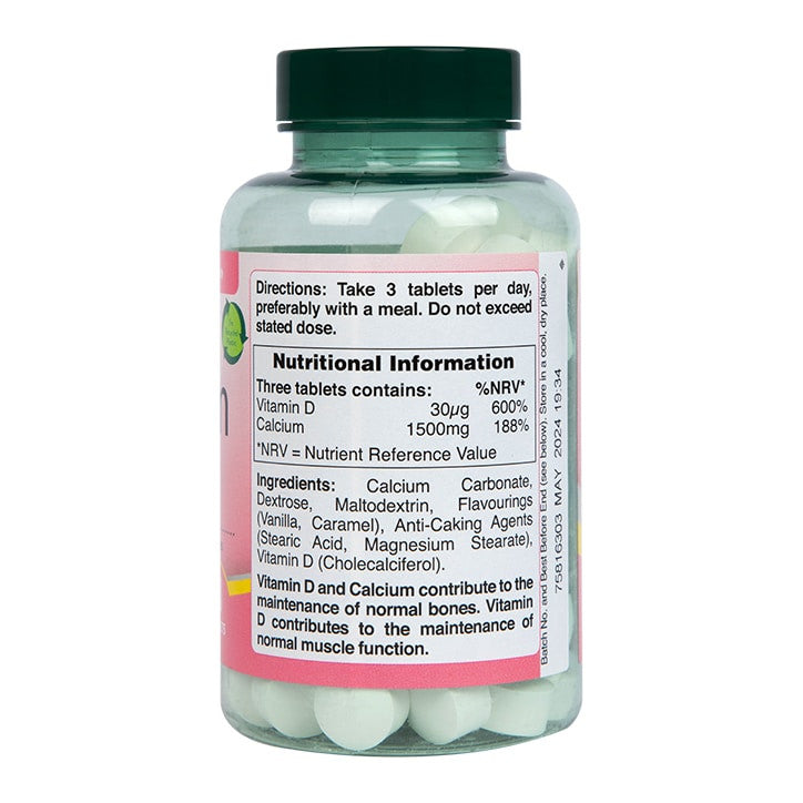 Calciu masticabil 1500 mg + Vitamina D - 90 tablete masticabile