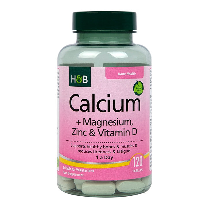 Calciu, Magneziu, Zinc și Vitamina D (Calciu, Magneziu, Zinc și Vitamina D) 120 comprimate HOLLAND & BARRETT