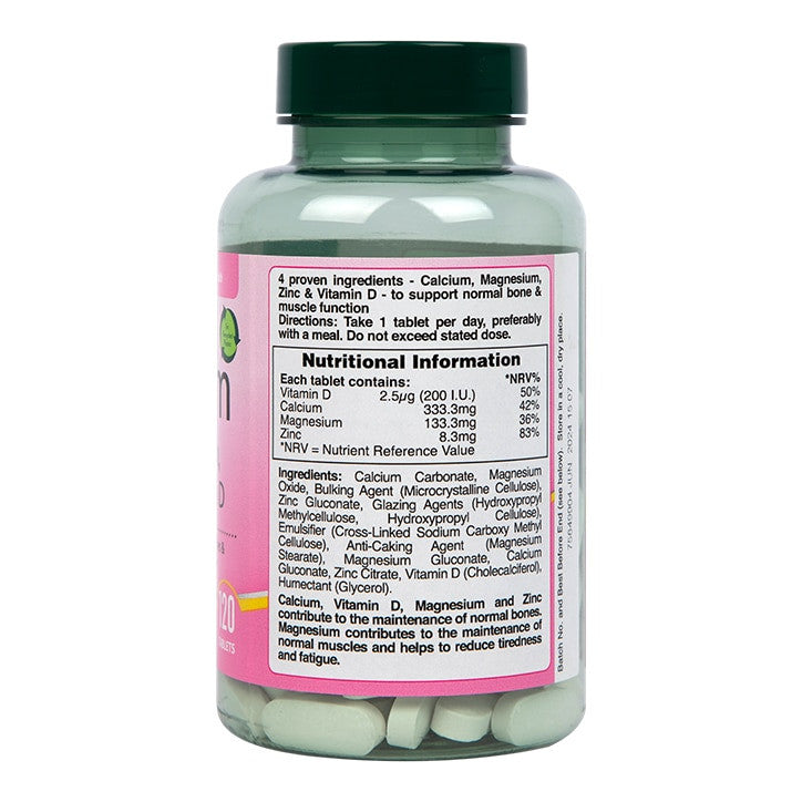 Calciu, Magneziu, Zinc și Vitamina D (Calciu, Magneziu, Zinc și Vitamina D) 120 comprimate HOLLAND & BARRETT