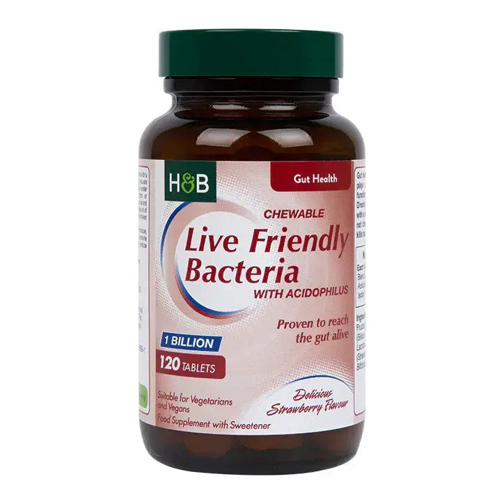 Probiotic cu Acidophilus (Chewable Acidophilus Strawberry 1 Billion) 1 miliard. 120 comprimate masticabile HOLLAND & BARRETT