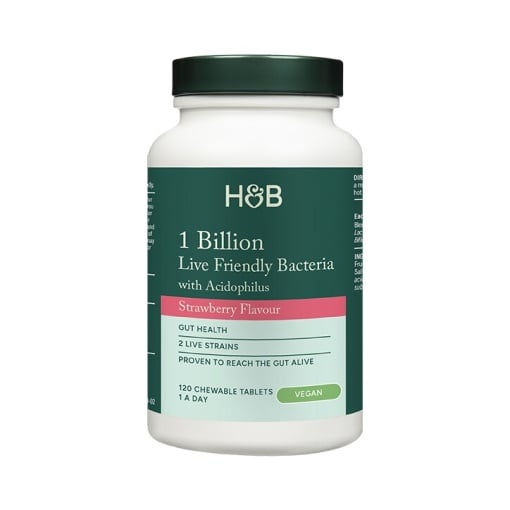 Probiotic cu Acidophilus (Chewable Acidophilus Strawberry 1 Billion) 1 miliard. 120 comprimate masticabile HOLLAND & BARRETT
