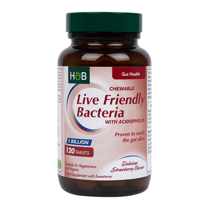 Probiotic cu Acidophilus (Chewable Acidophilus Strawberry 1 Billion) 1 miliard. 120 comprimate masticabile HOLLAND & BARRETT