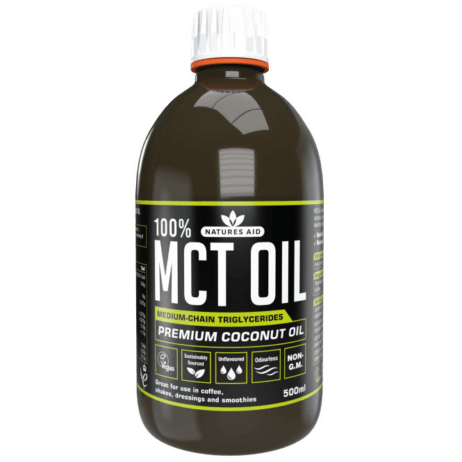 Trigliceride cu lanț mediu din ulei de cocos (100% ulei MCT) 500 ml NaturesAid