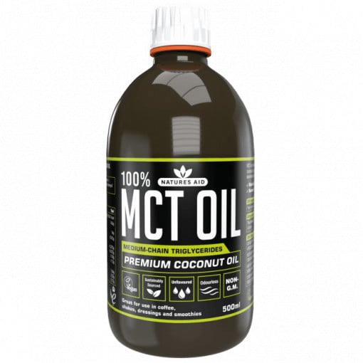 Trigliceride cu lanț mediu din ulei de cocos (100% ulei MCT) 500 ml NaturesAid