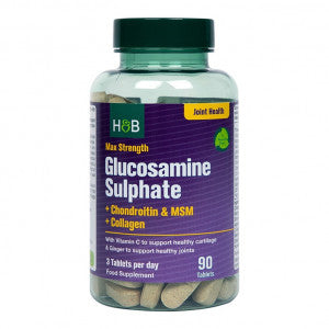Sulfat de glucozamină cu putere maximă | Plus condroitină, MSM și colagen - 90 de tablete