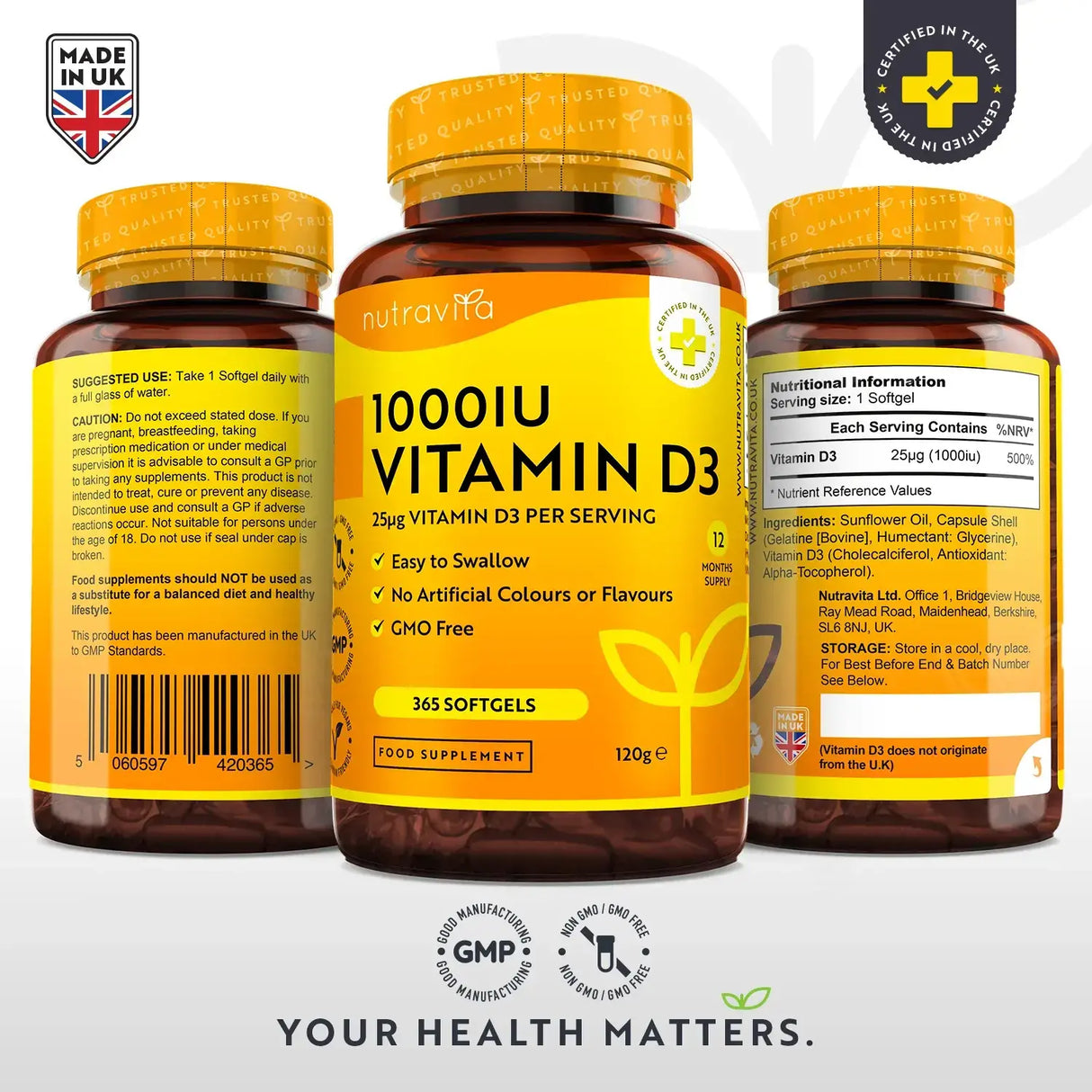 Vitamina D3 1000iu (25ug) 365 capsule moi