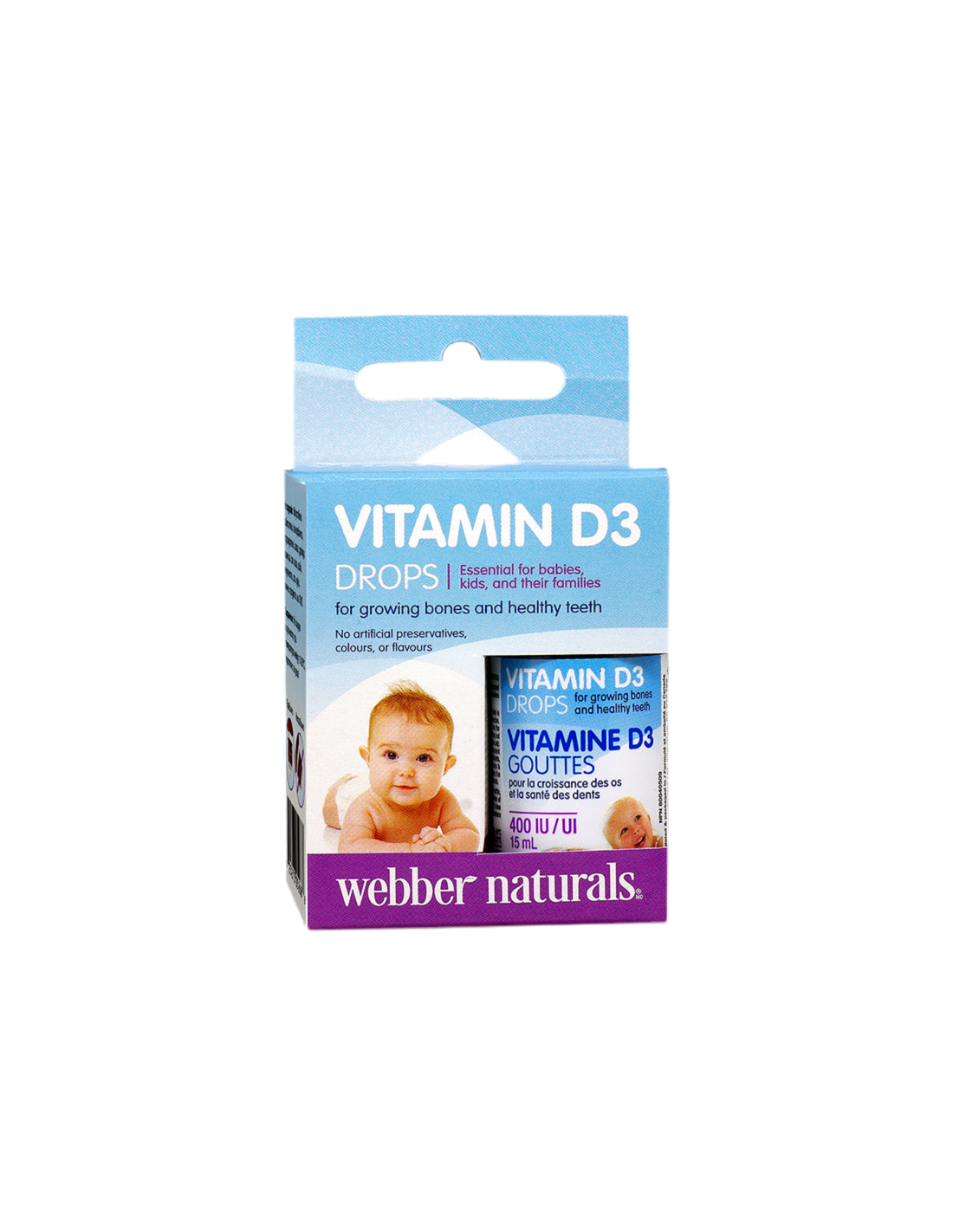 Vitamina D3 pentru bebelusi si copii, 400 UI x 15 ml/ 500 doze