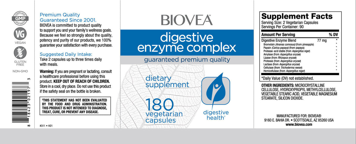 Complex de enzime digestive / 180 capsule