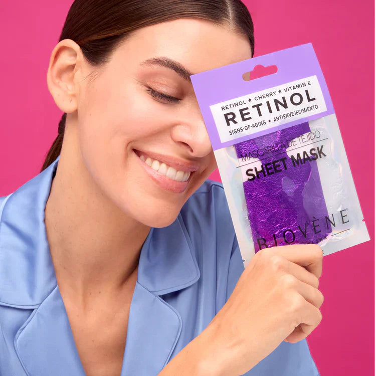 Mască cu retinol cu cireșe și vitamina E pentru a reduce semnele îmbătrânirii 1 pereche
