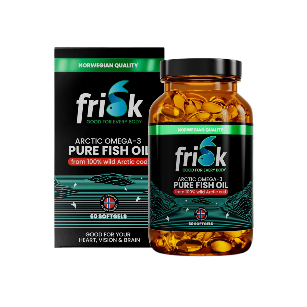Arctic Pure – Omega-3 din 100% Cod Arctic Sălbatic – 60 de capsule