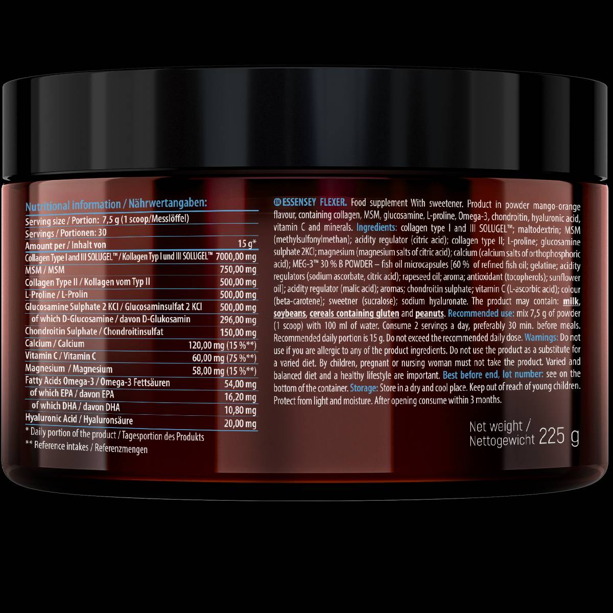 FLEXER | cu 7500 mg Colagen Tip I, II și III - 225 grame