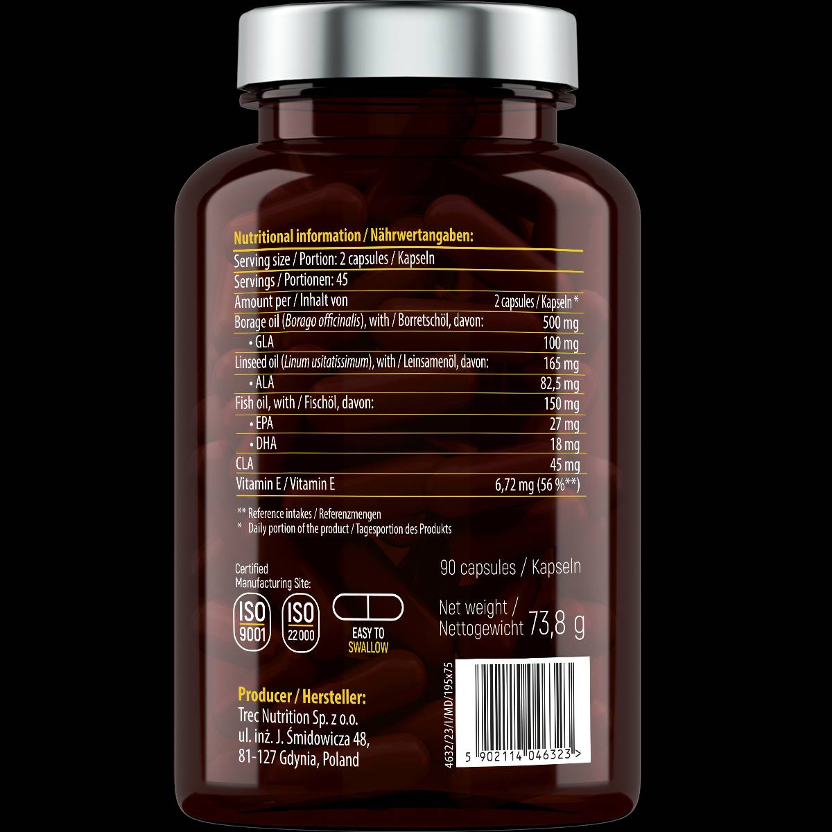 Omega 3-6-9 cu ulei de pește - 90 capsule de gel