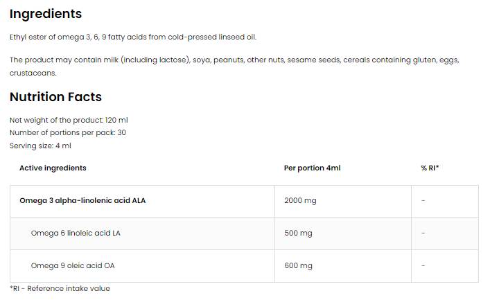 Elite Omega 3-6-9 lichid | Legumă 120 ml