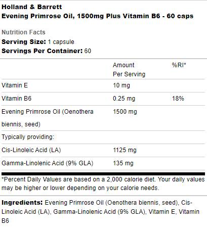 Ulei de primula 1500 mg | Plus Vitamina B6 - 60 capsule