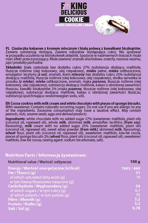 F**king Delicious Cookie | Biscuit cu proteine 128 grame