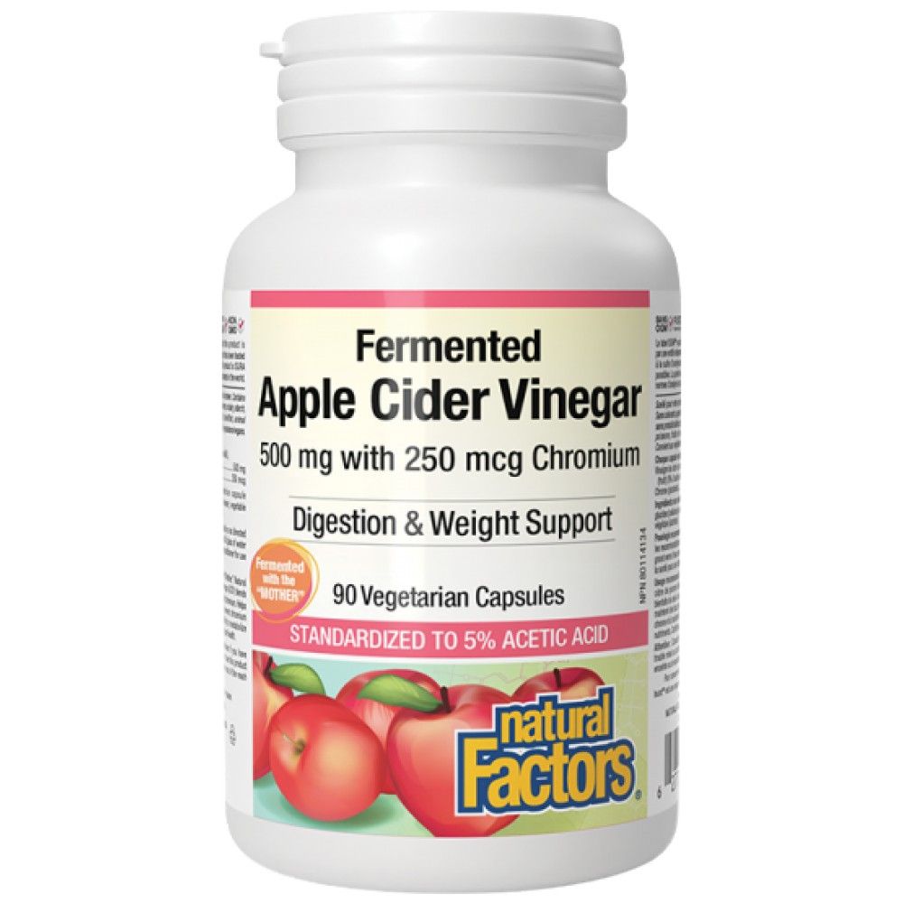Otet de cidru de mere fermentat 500 mg | Plus Chromium 250 mcg - 90 capsule
