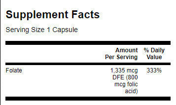 Acid folic 800 mcg - 250 capsule