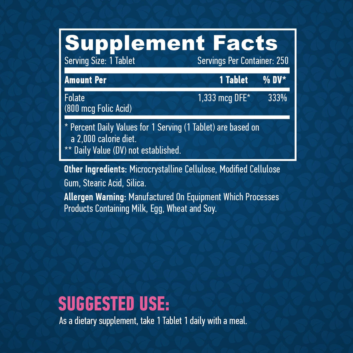 Acid folic 800 mcg. / 250 de file.