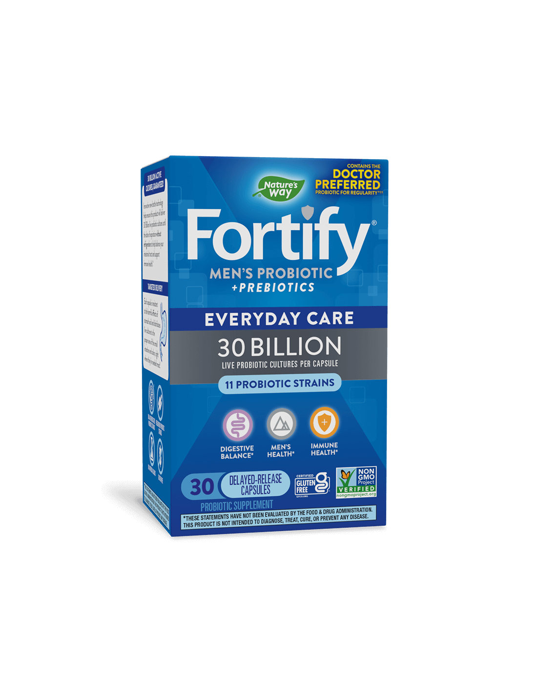 Fortify Men's Probiotic + Prebiotic Everyday Care - Fortify Men's Probiotic - 30 de miliarde de probiotice active, 30 de capsule Nature's Way