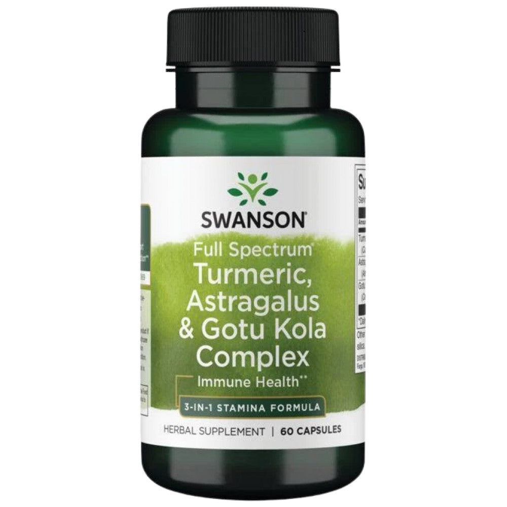 Turmeric cu spectru complet, Astragalus și Complex Gotu Kola 60 capsule