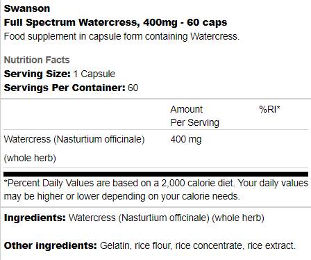 Full Spectrum Nasturel 400 mg 60 capsule
