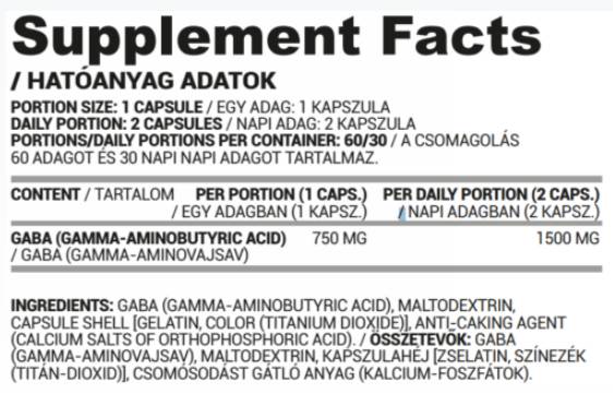 GABA 750 mg - 60 capsule