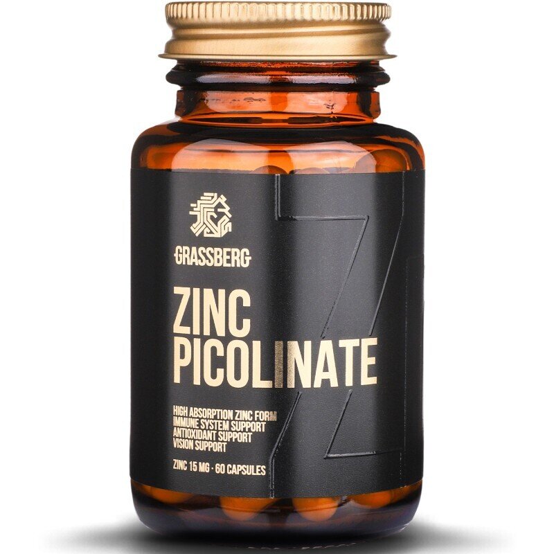 GRASSBERG Picolinat de zinc 15 mg - Absorbție ridicată 60 capsule