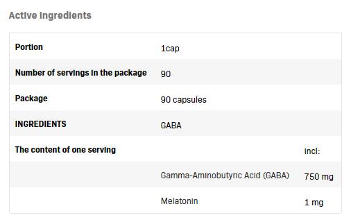 Gaba 750mg | cu Melatonină 1 mg - 90 capsule