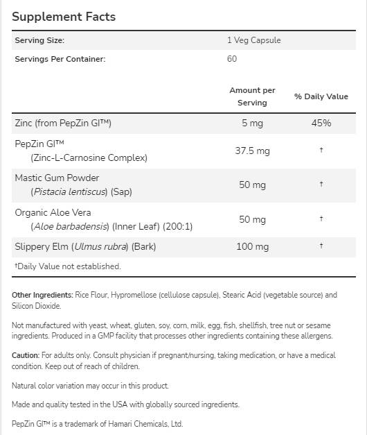 Gastro Comfort™ cu PepZin GI™ - 60 capsule