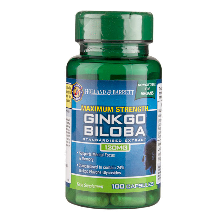 Ginkgo Biloba putere maximă (Ginkgo Biloba) 120 mg 100 capsule HOLLAND & BARRETT