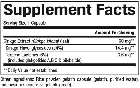 Ginkgo Biloba 60 mg - 120 capsule